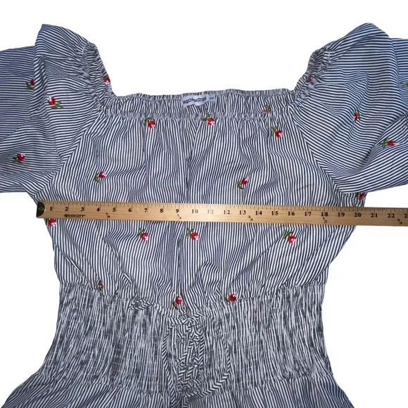 Roommates Striped Floral Lace Up Top Blouse - Woman’s Size 2X - Picture 2 of 8